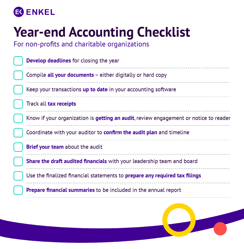 Yearend Accounting Checklist for NPOs and Charities