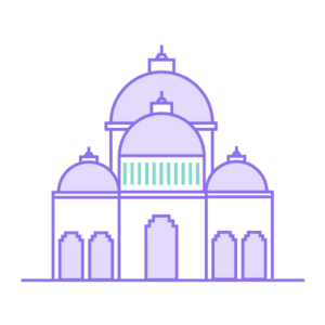 A graphic depicting a landmark in India