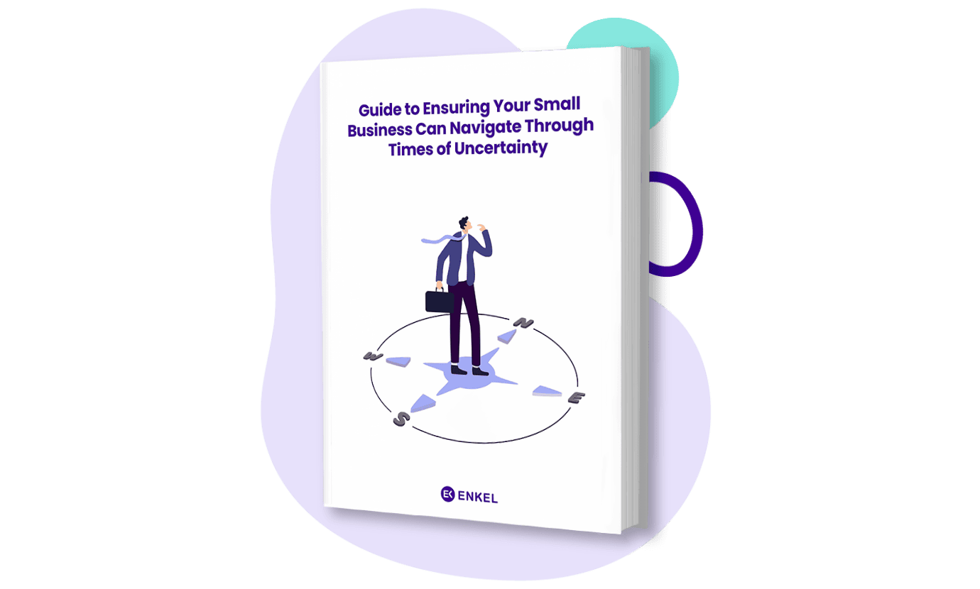 Graphic depiction of a book featuring a business man standing in the centre of a compass