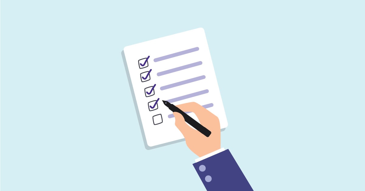 checklist on a green background