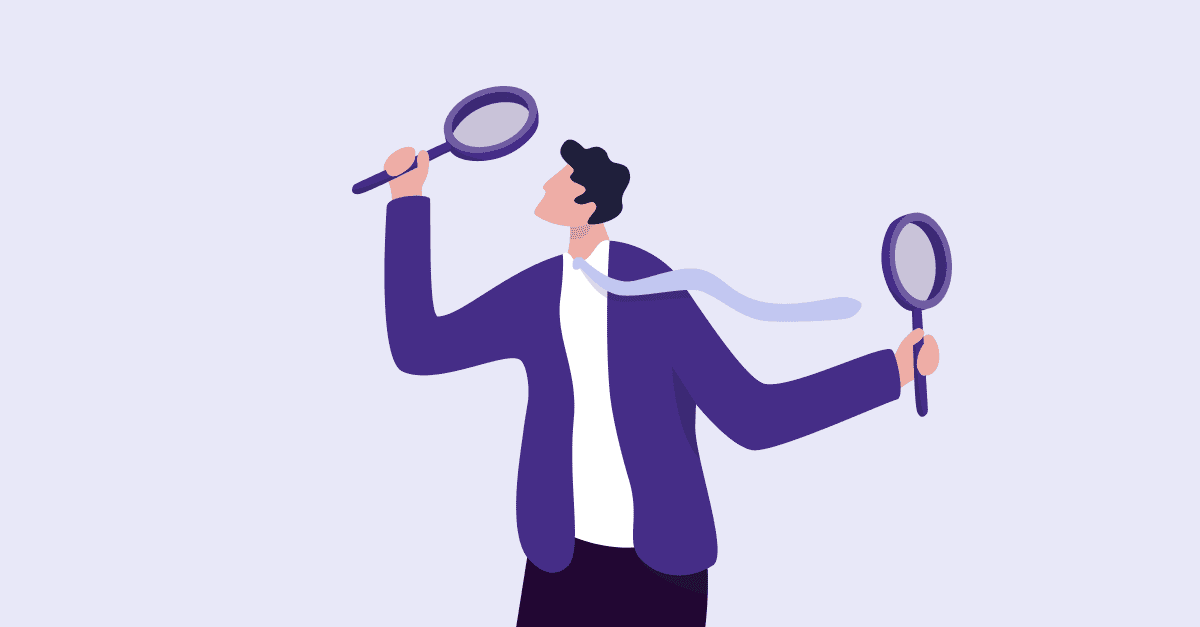 A man with two magnifying glasses.